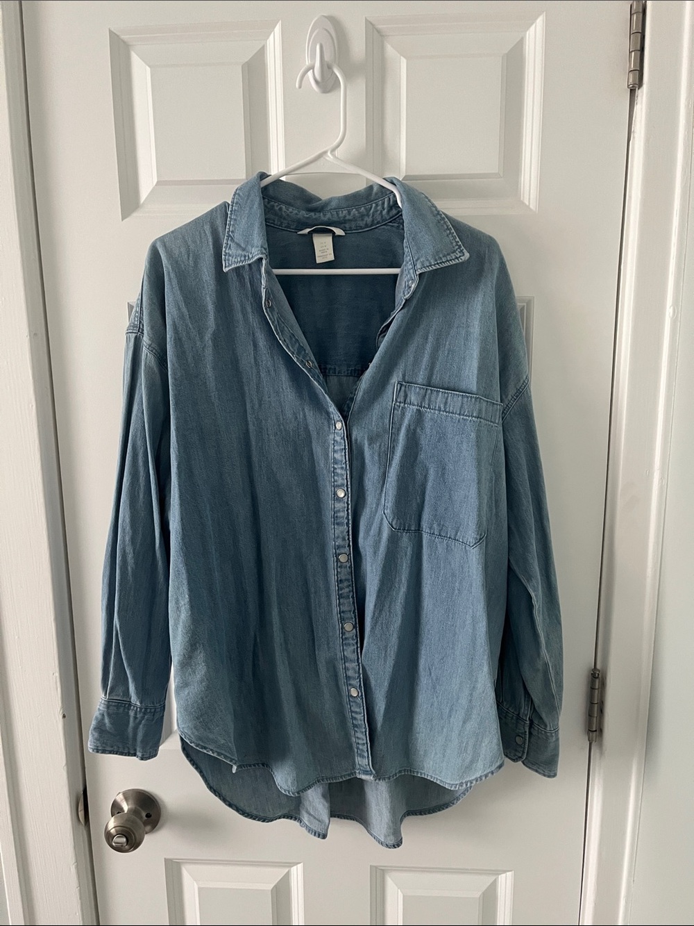 H&M Light Blue Denim Button-Down Shirt